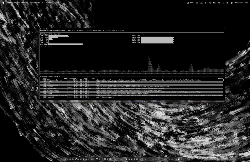 xtop screenshot — Detail Network