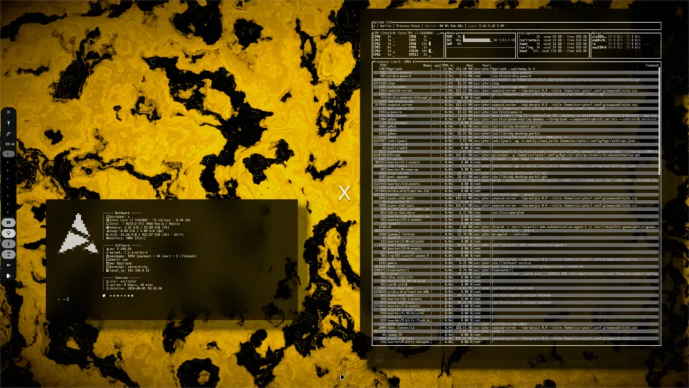 xtop screenshot — Process Focus
