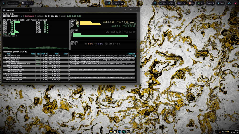 xtop screenshot — xtop en Windows